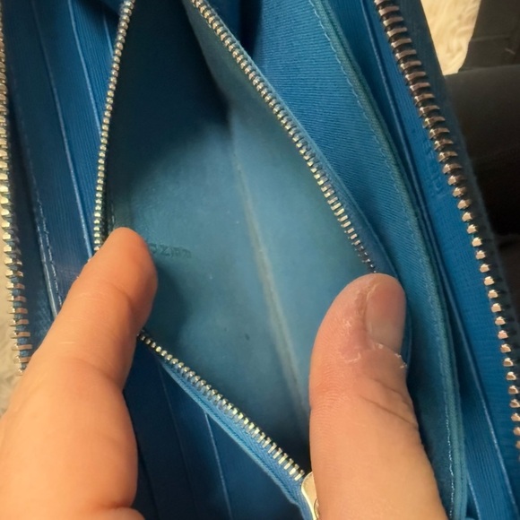 Fendi, monster strass, blue with face zip around wallet, small marks - Picture 6 of 8